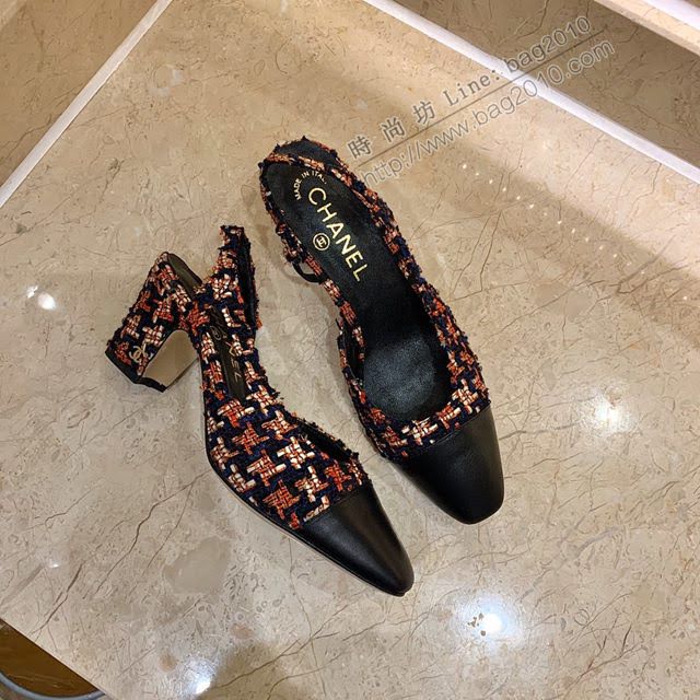 Chanel女鞋 香奈兒時尚經典涼鞋 Chanel中跟涼鞋  naq1085